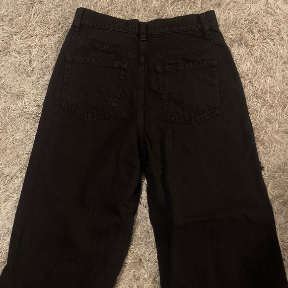 PacSun Black Goth Grunge Distressed High Rise Baggy Wide Leg Jeans - Picture 7 of 8